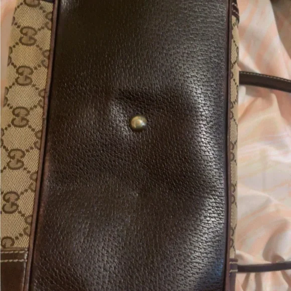 Gucci Brown and Black Monogram Bag - Picture 7 of 9